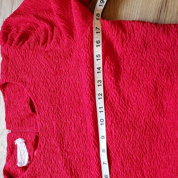 Vntg EUC David Warren NY 80's red peplum tiered dress 12 - Picture 16 of 16